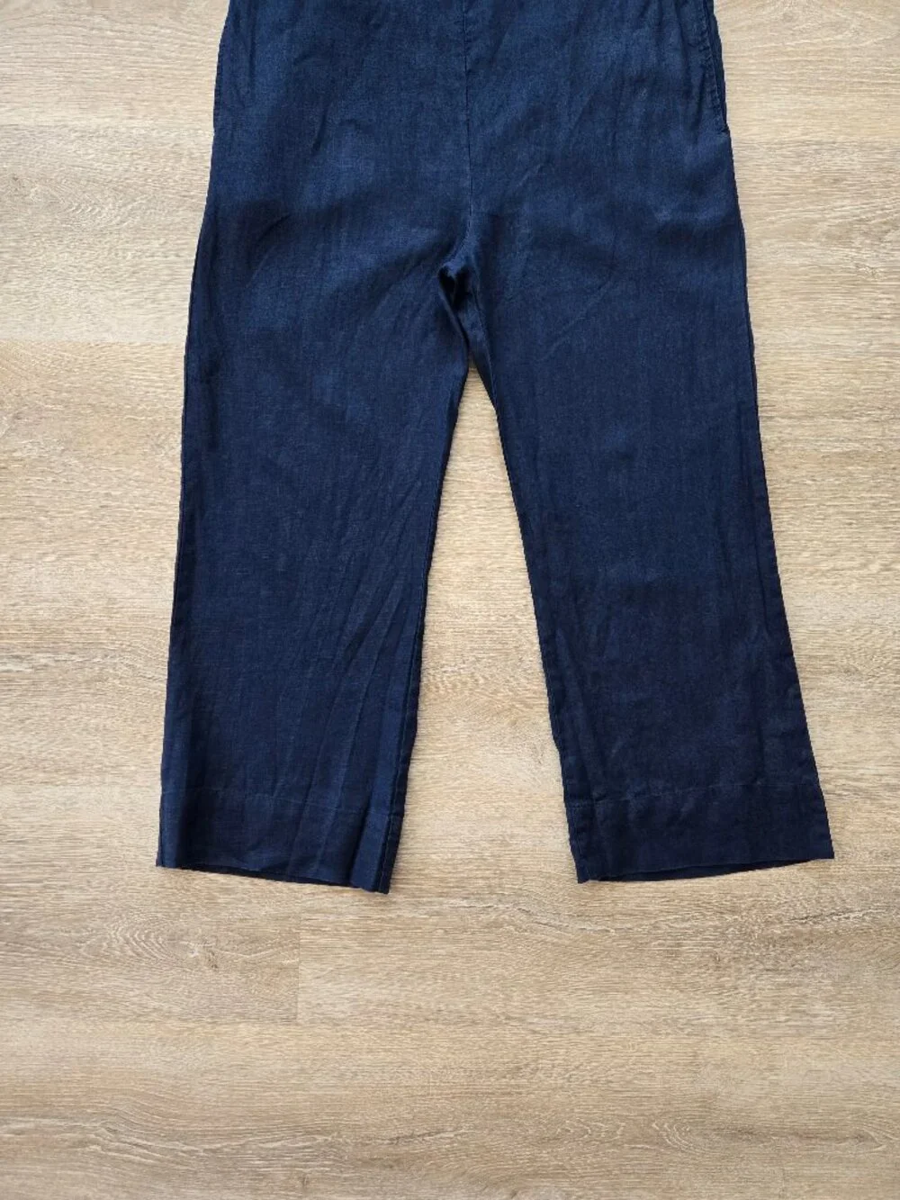 Quince European Linen Square Neck Jumpsuit Deep Navy Size S New With Tags
